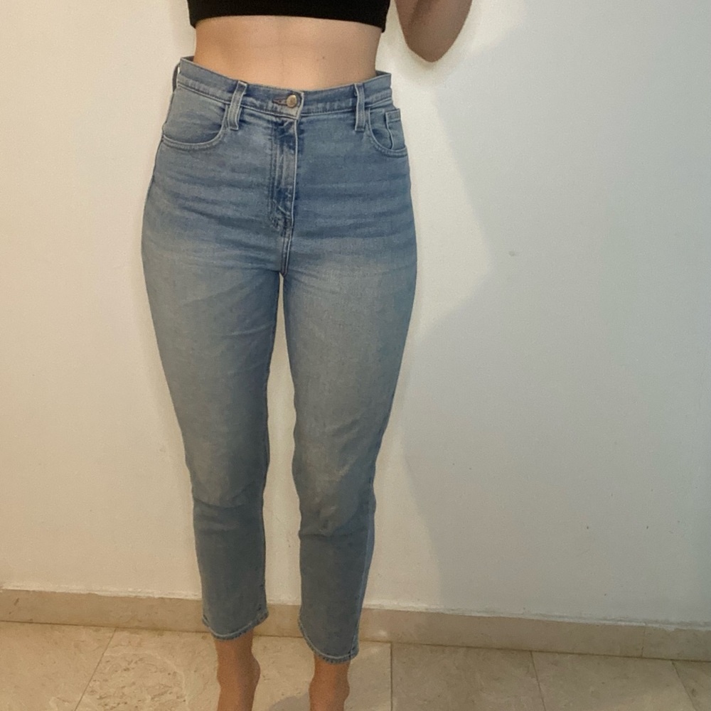 High waisted cropped skinny jeans